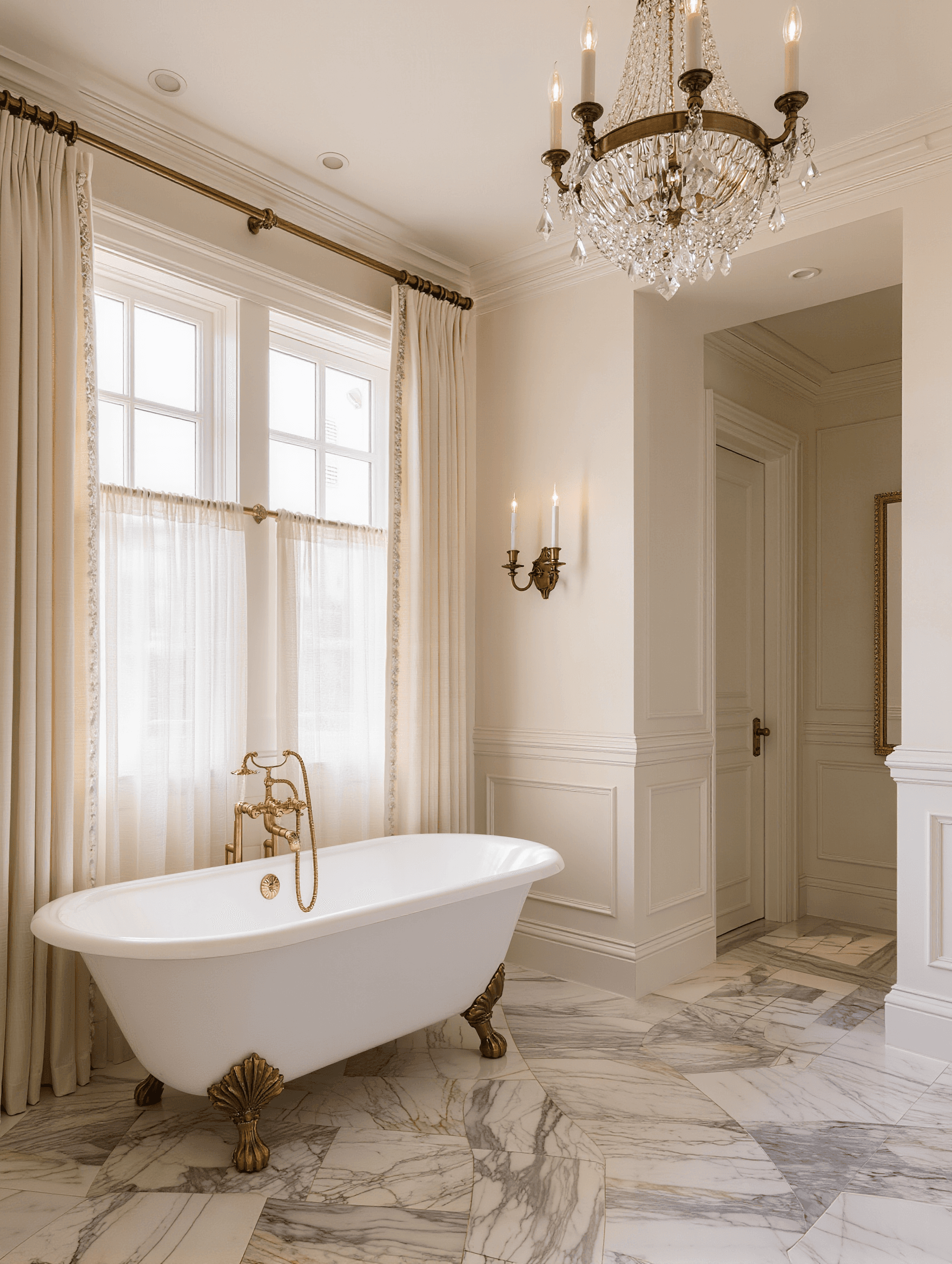 Traditional clawfoot tub master bathroom design concept — Stone Works Remodeling, Metro Detroit MI